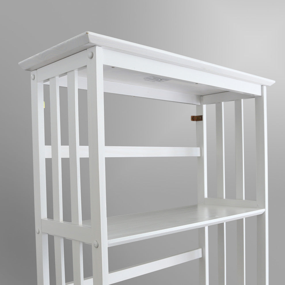 Mission Style 5-Shelf Bookcase White