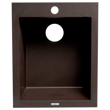 ALFI brand AB1720DI-C Chocolate 17" Drop-In Rectangular Granite Prep Sink