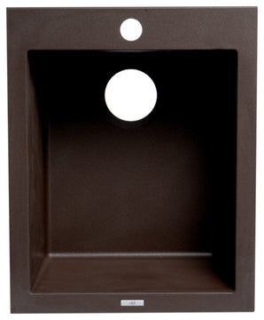 ALFI brand AB1720DI-C Chocolate 17" Drop-In Rectangular Granite Prep Sink