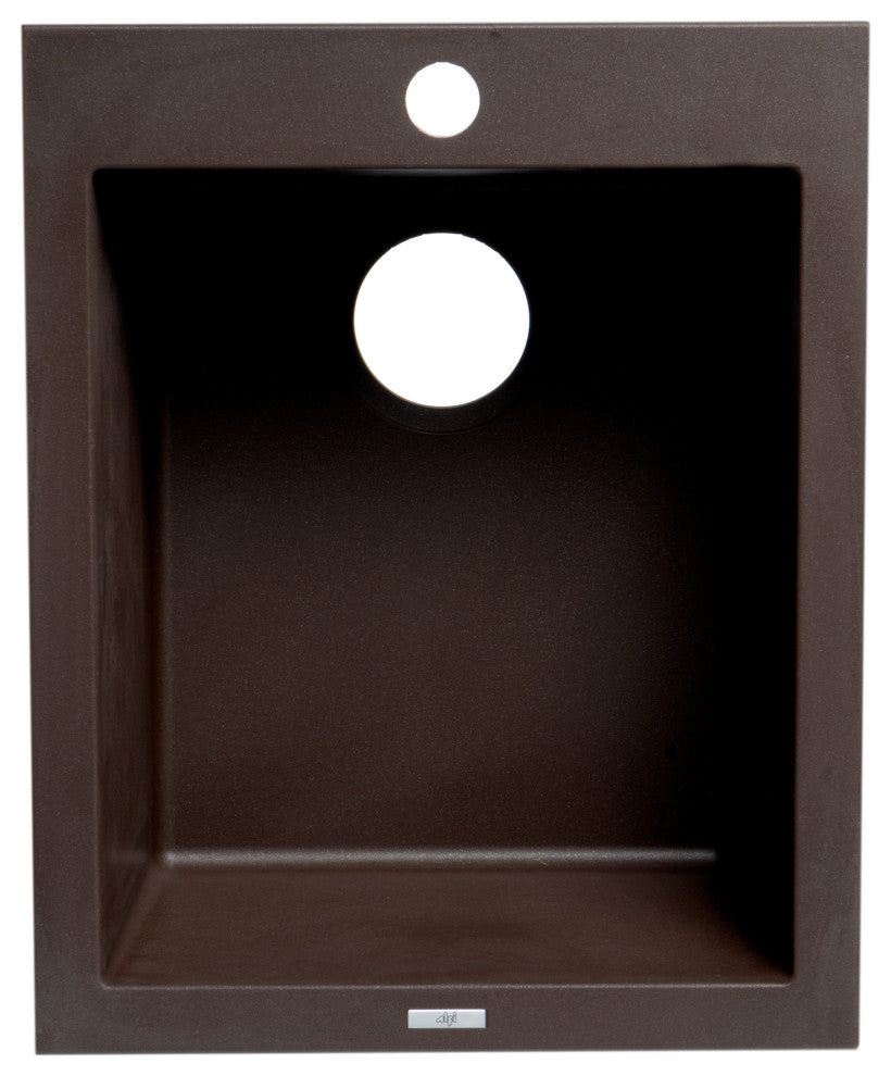 ALFI brand AB1720DI-C Chocolate 17" Drop-In Rectangular Granite Prep Sink