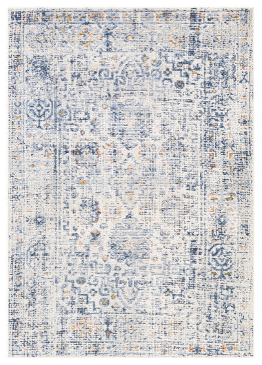 Surya Porto POO-2321 6'7"x9' Rug, White/Gray/Blue/Taupe/Mustard/Burnt Orange