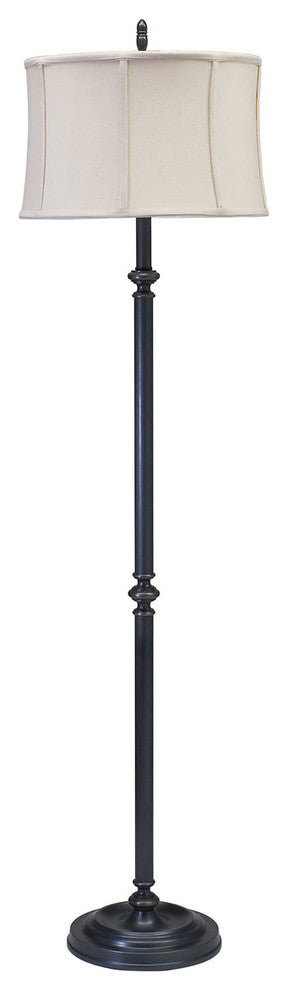 Coach Floor Lamp, Oil Rubbed Bronze With Off-White Linen Softback