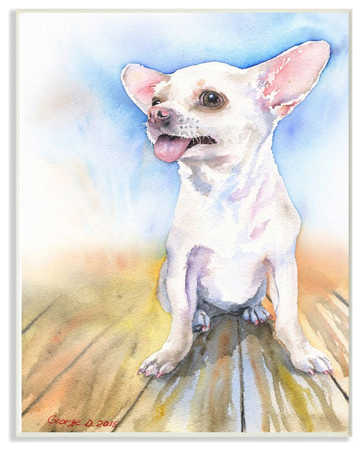 Chihuahua Dog Pet Animal Watercolor Painting, 10"x15"