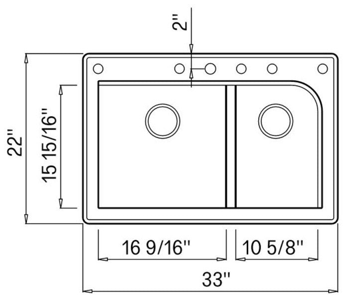 33-in x 22-in Drop-in Radius Granite Kitchen Sink