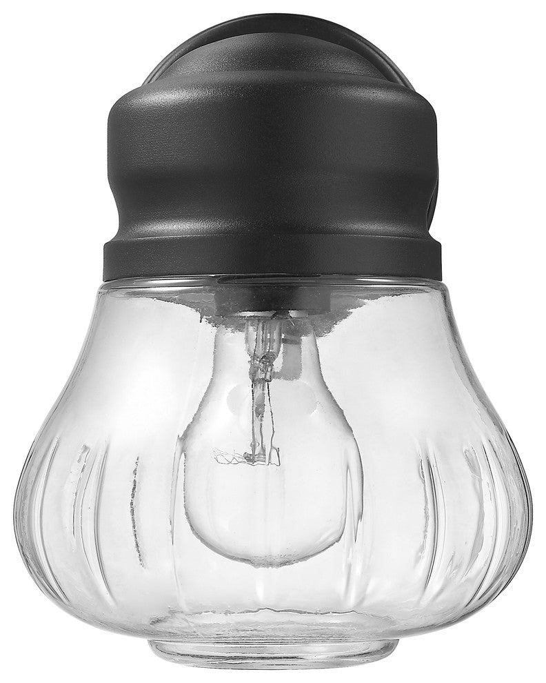 Levi Transitional 1-Light Textured Black Outdoor Wall Sconce, 9"