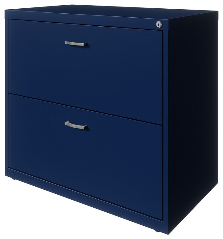 Hirsh Home Office Style Lateral Metal File Cabinet 30 in. Wide 2 Drawer Navy