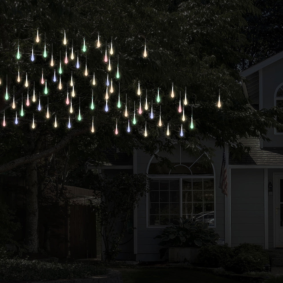 Pure Garden 8 Mode Solar LED String Lights, Multi-Color