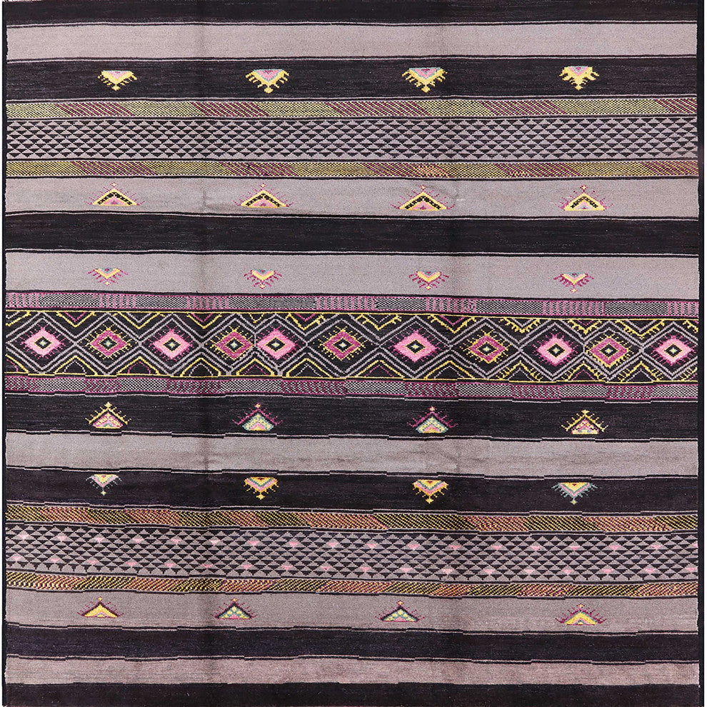 Ahgly Company Indoor Square Mid-Century Modern Area Rugs, 3' Square