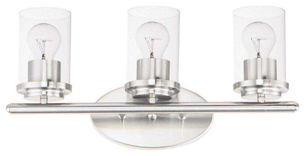 Maxim 10213CL Corona 3 Light 19"W Bathroom Vanity Light - Satin Nickel