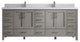 Malibu 84 Double Sink Bath Vanity in Elephant Skin Gray 2" Calacatta Nuvo