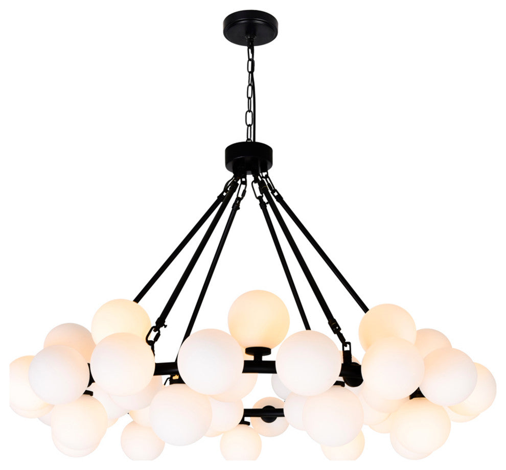 Arya 45 Light Chandelier With Black Finish