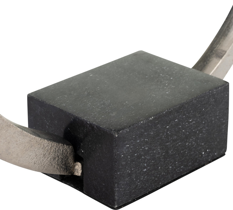 Metal, 17", Standing Ring, Base, Nickel/Black