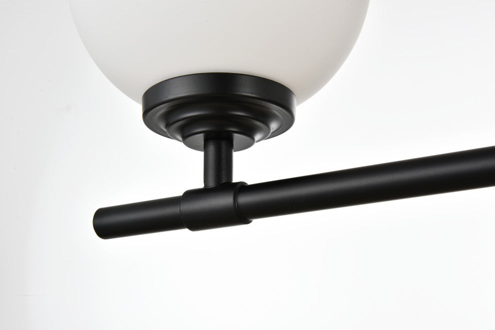 3 Light Black And Frosted White Bath Sconce