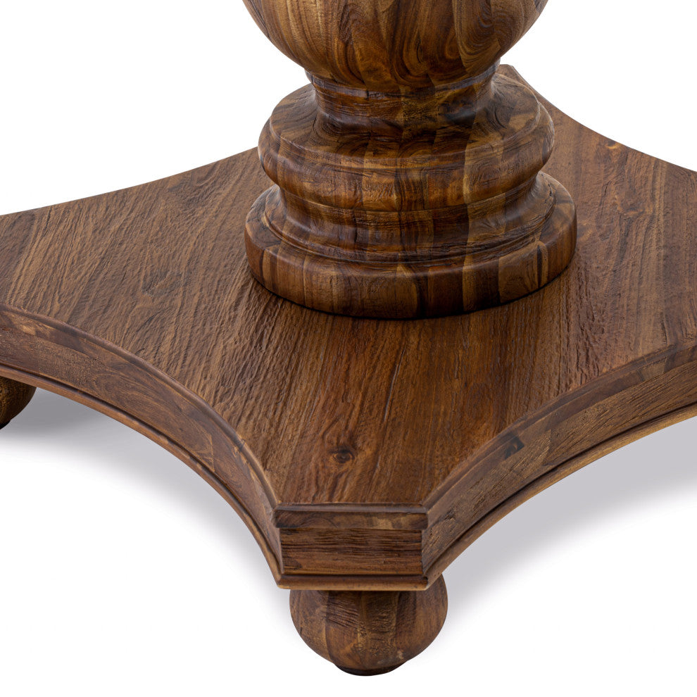 Irving Dining Table, Rustic Rubberwood Table, Sandblasting Antique Walnut Finish