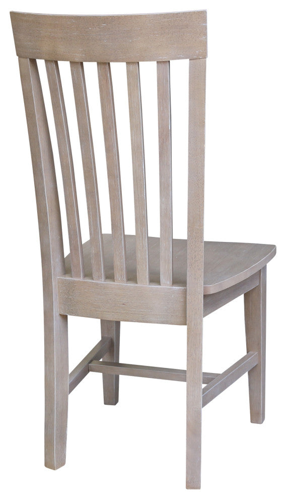 Set of Two Tall Mission Chairs, Washed Gray Taupe