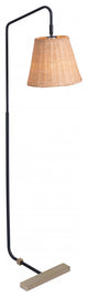 Natural Black and Woven Floor Lamp