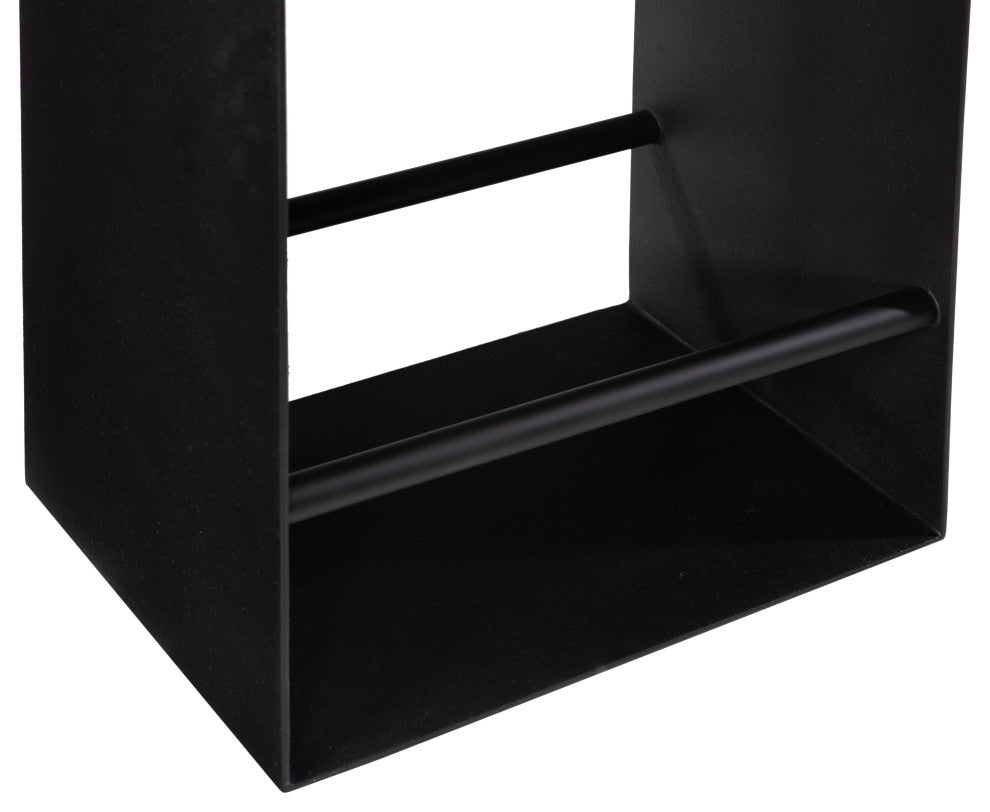 Iron Frame Counter Stool, Chamcha Wood, Natural