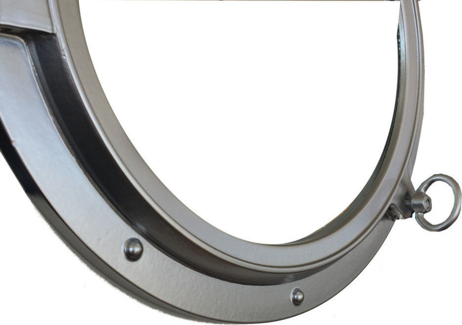 Decorative Ship Porthole Window, Silver, 24"