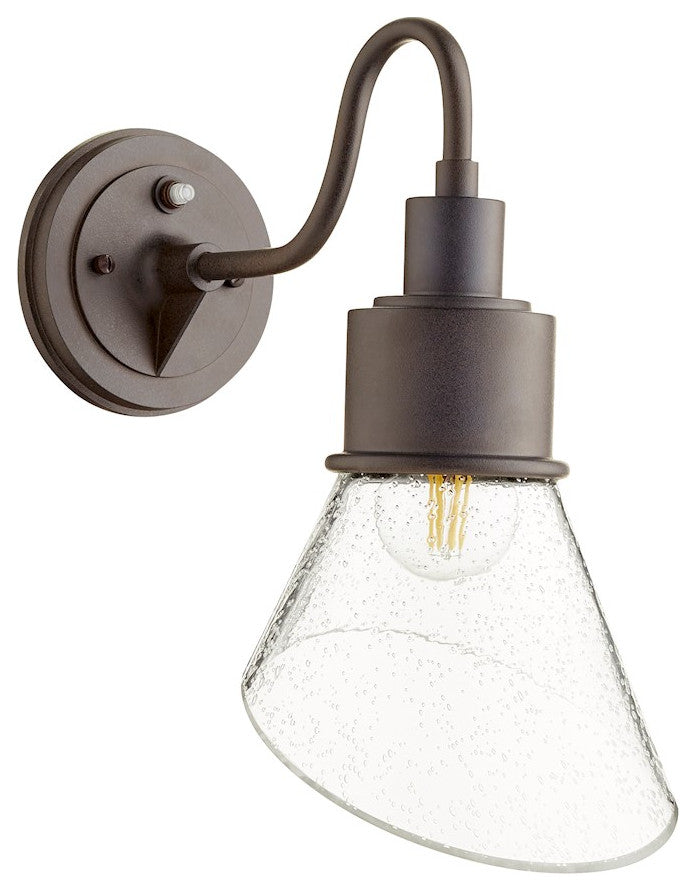 Quorum 733-86 One Light Wall Mount, Oiled Bronze With Clear/Seeded Finish