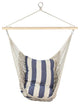 39"x43" Netting Hammock Chair With Striped Cushion and Wooden Bar