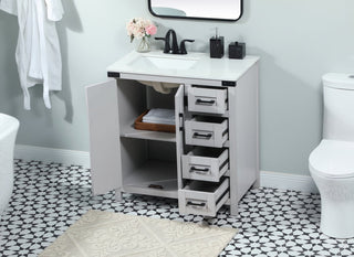 Home Living 19" Farmhouse Grey-Light Bathroom Vanity
