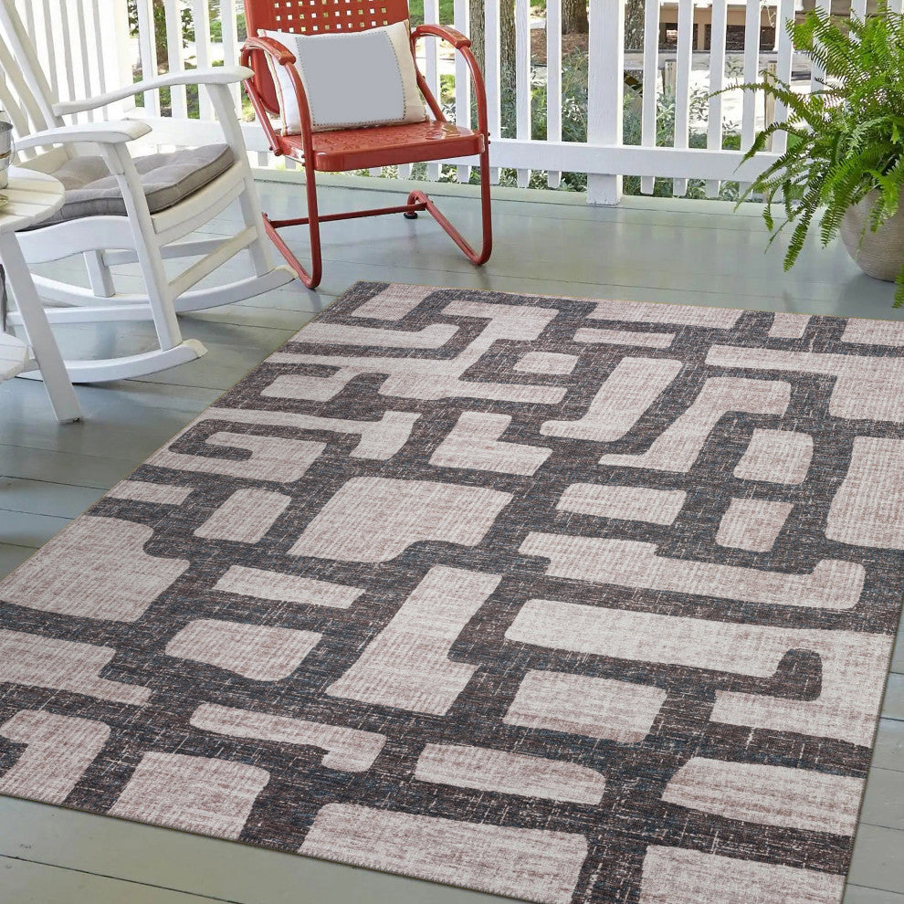Indoor/Outdoor Sedona SN4 Pebble Machine Washable 8' x 10' Rug