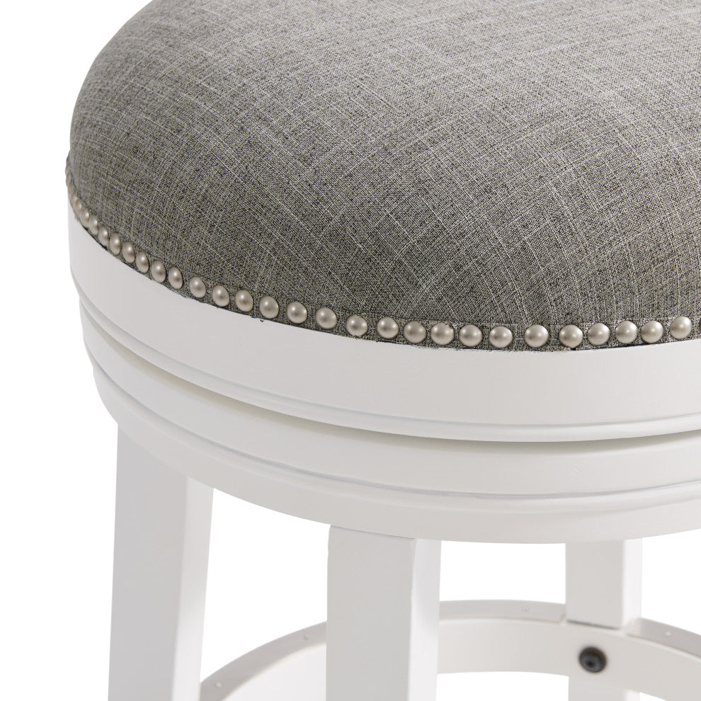Clara Swivel Bar Stool, White, Bar Height