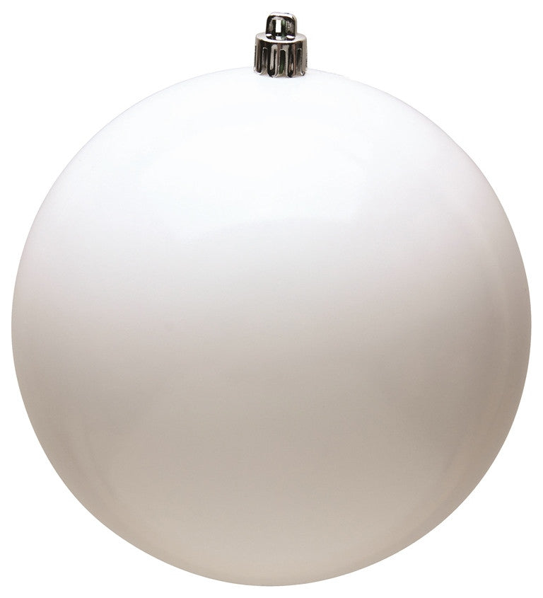 Vickerman N592011Dsv 8" White Shiny Ball Ornament