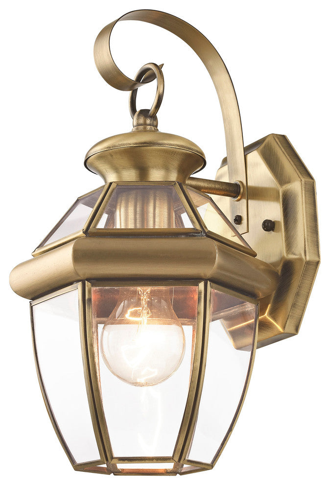 Monterey Outdoor Wall Lantern, Antique Brass, Antique Brass