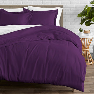 Bare Home Microfiber Duvet Insert & Duvet Cover Set, Plum, Full/Queen