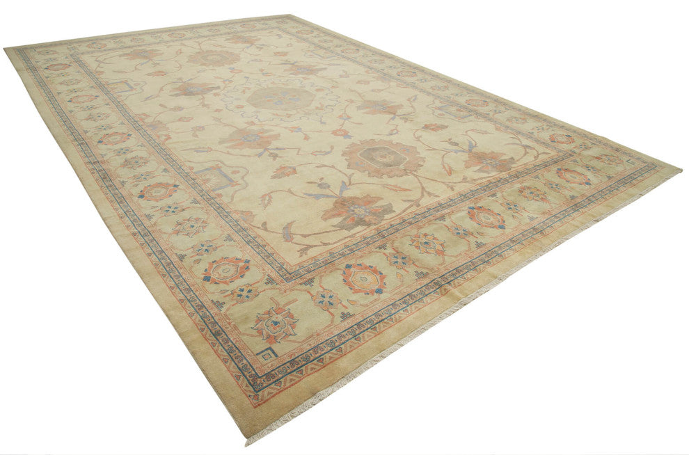 Rug N Carpet - Handmade Oriental 13' 3" x 19' 7" Oversize Oushak Area Rug