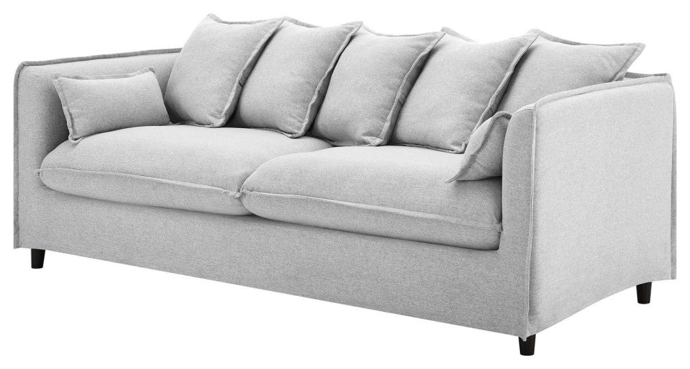Sofa, Fabric, Gray, Modern, Living Lounge Room Hotel Lobby Hospitality