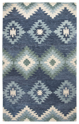 Rizzy Home Leone LO9997 Blue Southwestern Motifs Area Rug, Rectangular 5'x8'