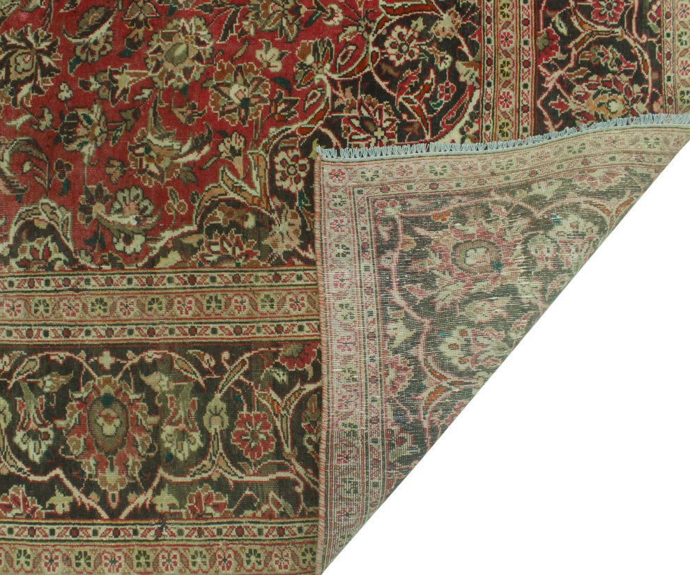 Fine Vintage Distressed Saima Red/Charcoal Rug, 7'10x12'0
