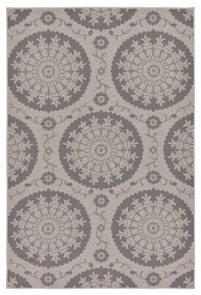 Unique Loom Yellow Medallion Outdoor 6' Square Rug