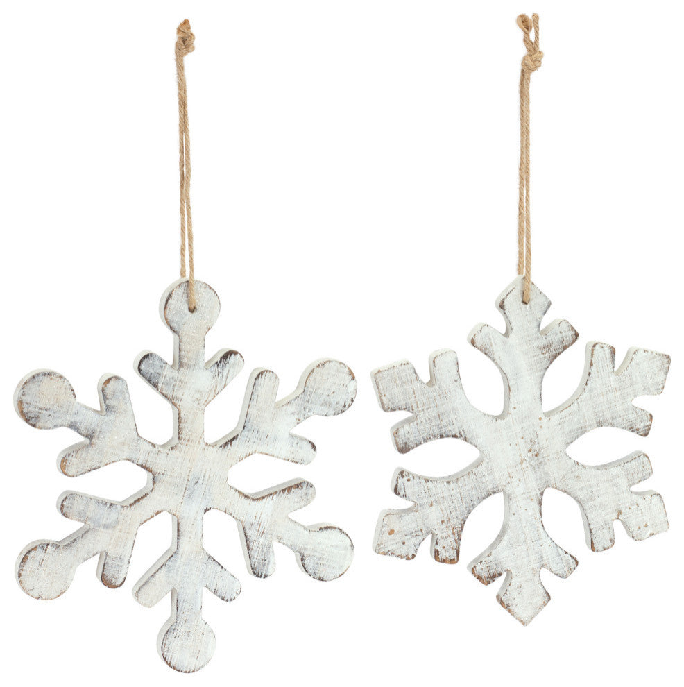 Wood Snowflake Ornament, 12-Piece Set