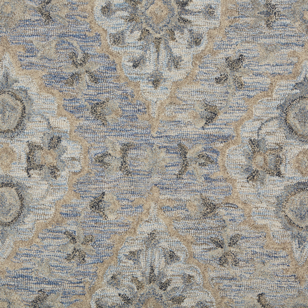 Blue Suzani Oriental Area Rug, 7'9" X 9'9"