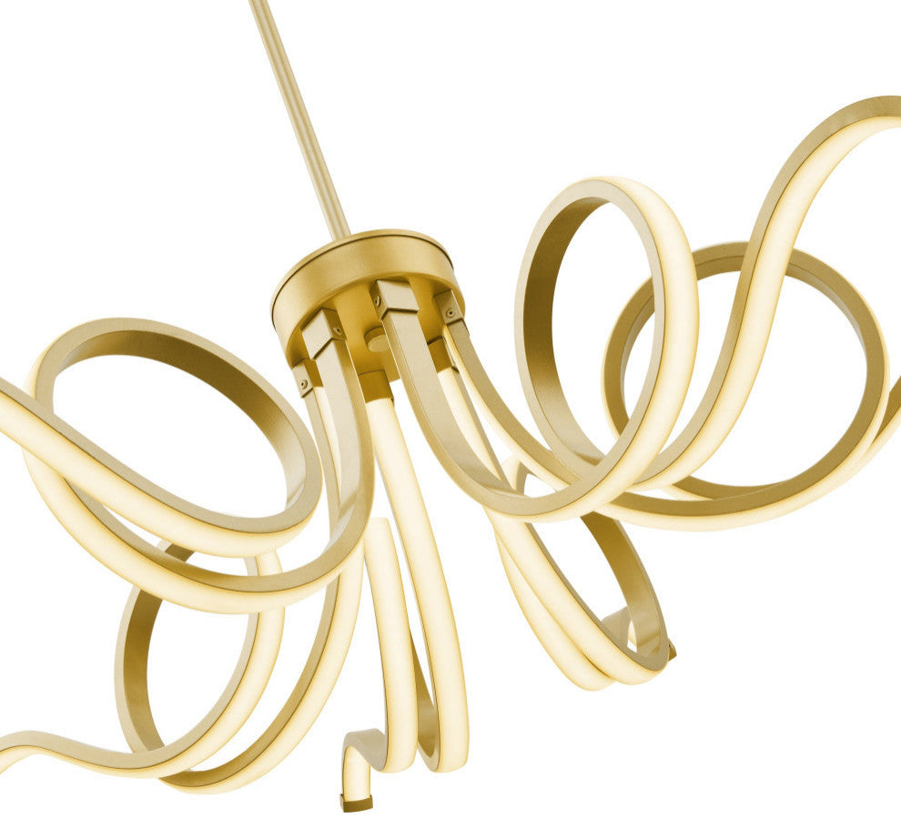 Magnolia Dimmable Integrated LED Chandelier, Sandy Gold, Smart Dimmer Inluded