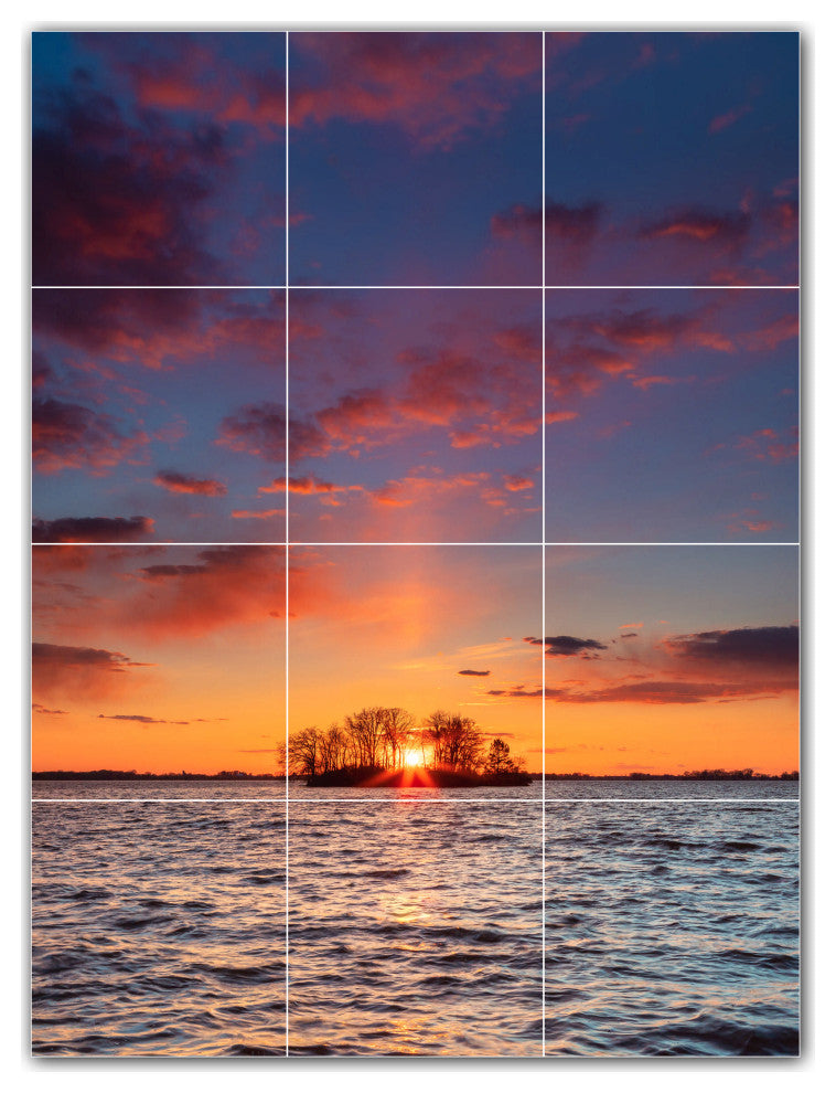 Sunset Ceramic Tile Wall Mural HZ500967-34XL. 36" x 48"
