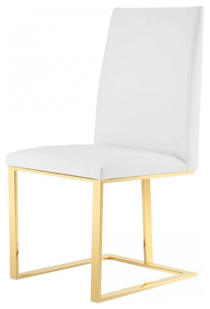 White Gold Contemporary Dining Chair