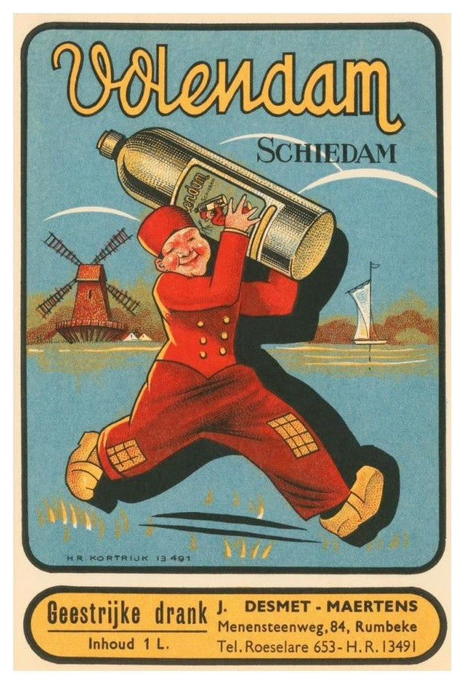 "Volendam Schiedam" Digital Paper Print by Vintage Booze Labels, 29"x42"