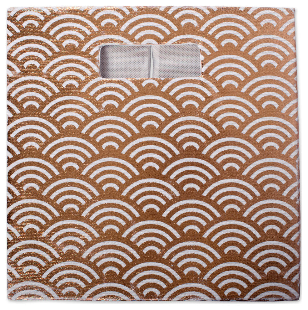 Polyester Cube Waves Copper Square 13"x13"x13"