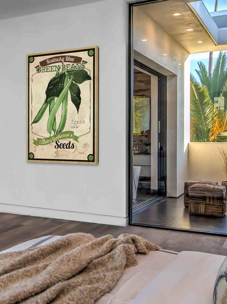 "Seed Packet Greenbeans" Painting Print on Canvas