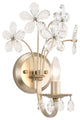 Zelda 1 Light Champagne Daisy Flower Glass Crystal Wall Sconce