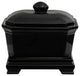 8" Solid Black Porcelain Covered Jar