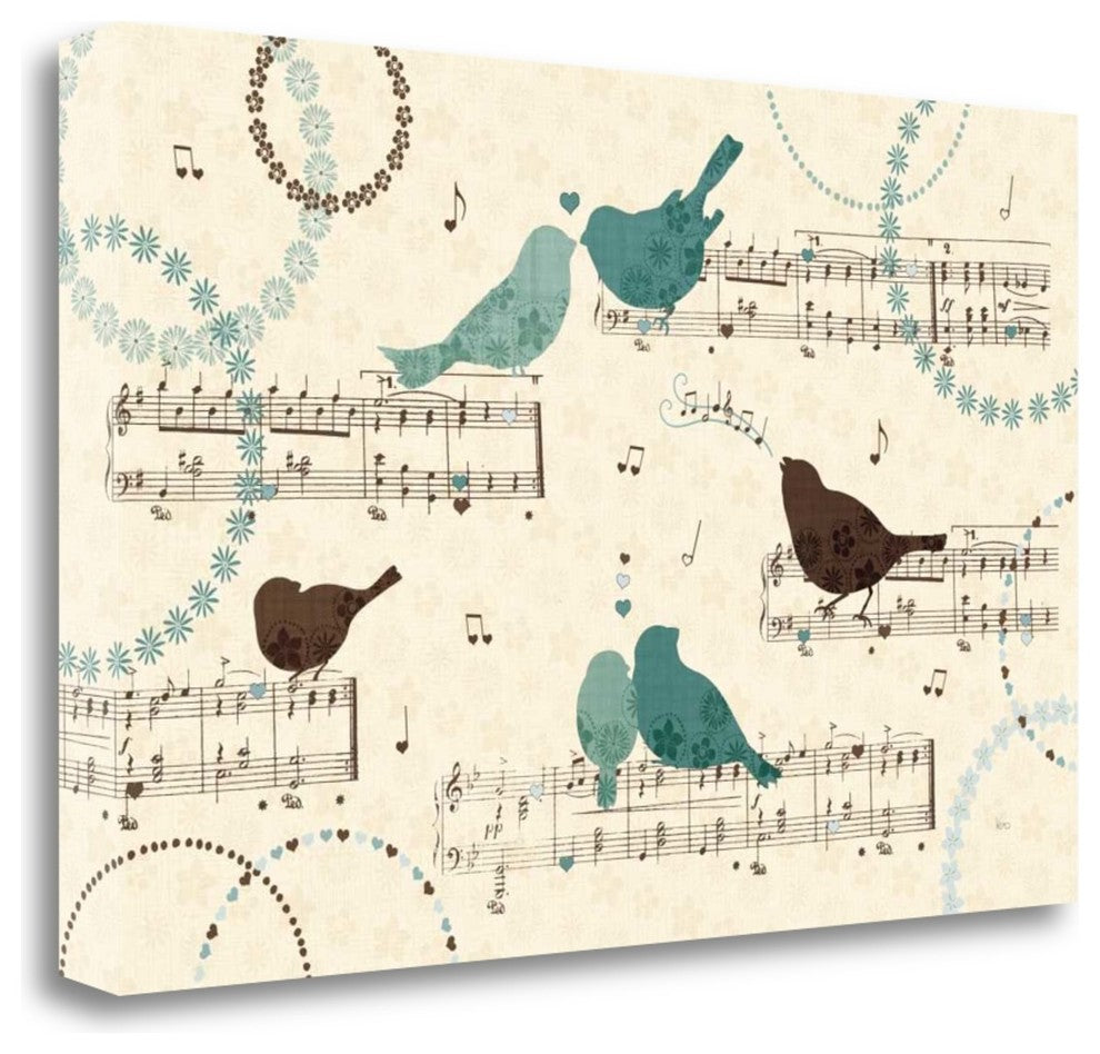 "Song Birds IV" By Veronique Charron, Giclee Print on Gallery Wrap Canvas