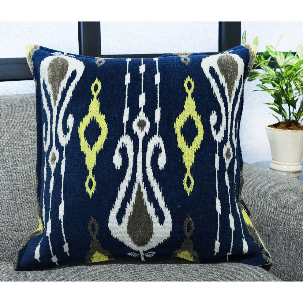 Navy Blue Machine Woven Jensen Throw Pillow, 20" x 20"