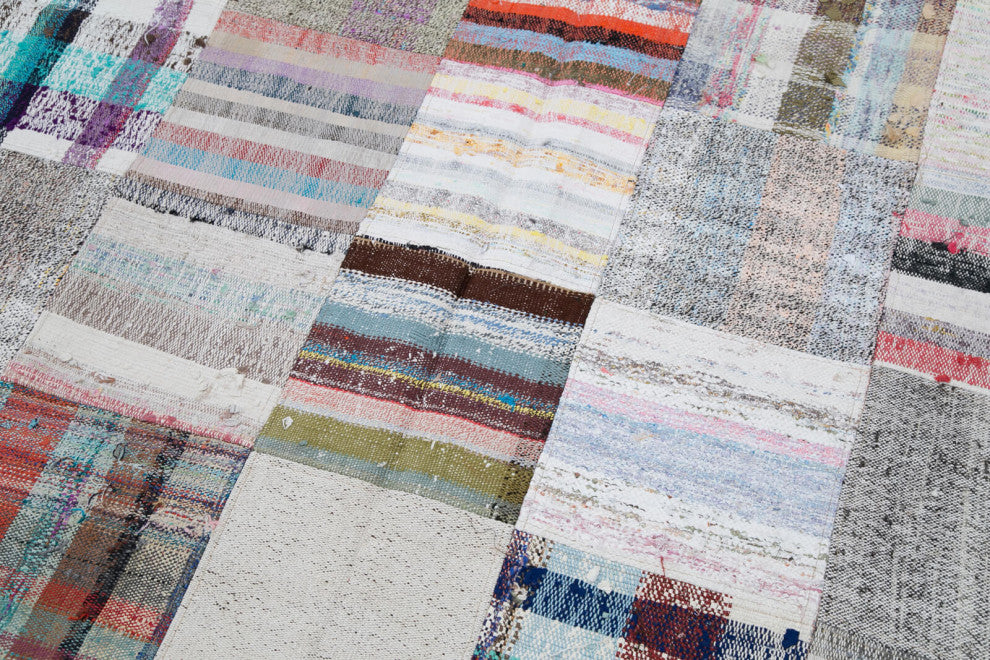 Rug N Carpet - Handmade Oriental 6' 11'' x 10' 0'' Vintage Patchwork Kilim Rug