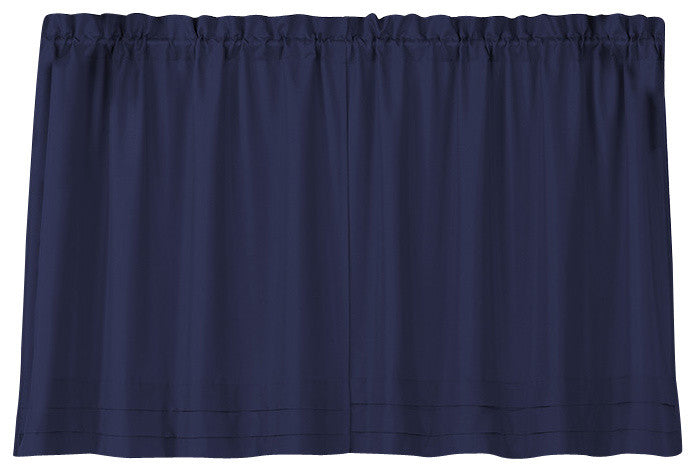 Holden Solid Navy Blue Kitchen Curtain, 36" Tier