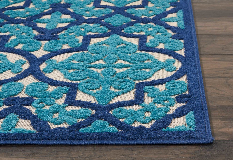 Nourison Aloha Navy Indoor/Outdoor Area Rug, 2'8"x4'